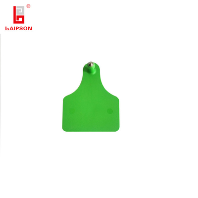 Visual Blank Laser Printing Numbers Male Ear Tag In Green For Cow Goat Cattle Farm